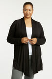 Sofra Women & Plus Size Lightweight Draped Open Front Rayon Summer Cardigan