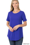 Plus Size Short Sleeve Round Neck & Hem Relaxed Fit Casual Tee Shirt Top