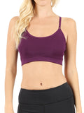 Women's Seamless One-size Bralette Cross-Back Padded Sports Bras with Adjustable Strap