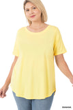 Plus Size Short Sleeve Round Neck & Hem Relaxed Fit Casual Tee Shirt Top