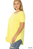 Plus Size Short Sleeve Round Neck & Hem Relaxed Fit Casual Tee Shirt Top