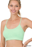 Women's Seamless One-size Bralette Cross-Back Padded Sports Bras with Adjustable Strap