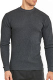 Men's Classic Waffle Knit Heavyweight Cotton Long Sleeve Thermal T-Shirt Top