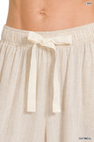 Zenana Women’s Linen Drawstring Wide-Leg Lightweight Pants