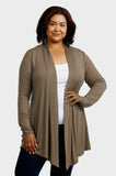 Sofra Women & Plus Size Lightweight Draped Open Front Rayon Summer Cardigan