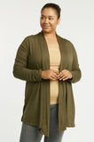 Sofra Women & Plus Size Lightweight Draped Open Front Rayon Summer Cardigan