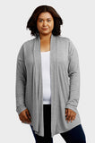 Sofra Women & Plus Size Lightweight Draped Open Front Rayon Summer Cardigan