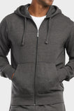 ET TU Men's Full Zip Up Lightweight Cotton Blend Fleece Hoodie Sweatshirt