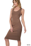 Zenana Women's Sleeveless Bodycon Midi Tank Sheath Knee Length Dress