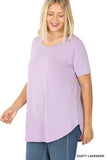 Plus Size Short Sleeve Round Neck & Hem Relaxed Fit Casual Tee Shirt Top