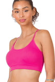 Women's Seamless One-size Bralette Cross-Back Padded Sports Bras with Adjustable Strap