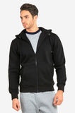 Knocker Men's Full Zip Up Heavyweight Cotton Blend Fleece Hoodie Sweatshirt