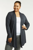 Sofra Women & Plus Size Lightweight Draped Open Front Rayon Summer Cardigan