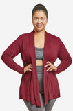 Sofra Women & Plus Size Lightweight Draped Open Front Rayon Summer Cardigan