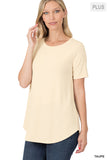 Plus Size Short Sleeve Round Neck & Hem Relaxed Fit Casual Tee Shirt Top