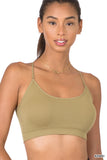 Women's Seamless One-size Bralette Cross-Back Padded Sports Bras with Adjustable Strap