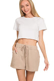Zenana Women’s Fleece Long Sleeve Sweatshirt & Shorts Set