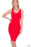 Zenana Women's Sleeveless Bodycon Midi Tank Sheath Knee Length Dress