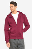 Knocker Men's Full Zip Up Heavyweight Cotton Blend Fleece Hoodie Sweatshirt