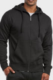 ET TU Men's Full Zip Up Lightweight Cotton Blend Fleece Hoodie Sweatshirt