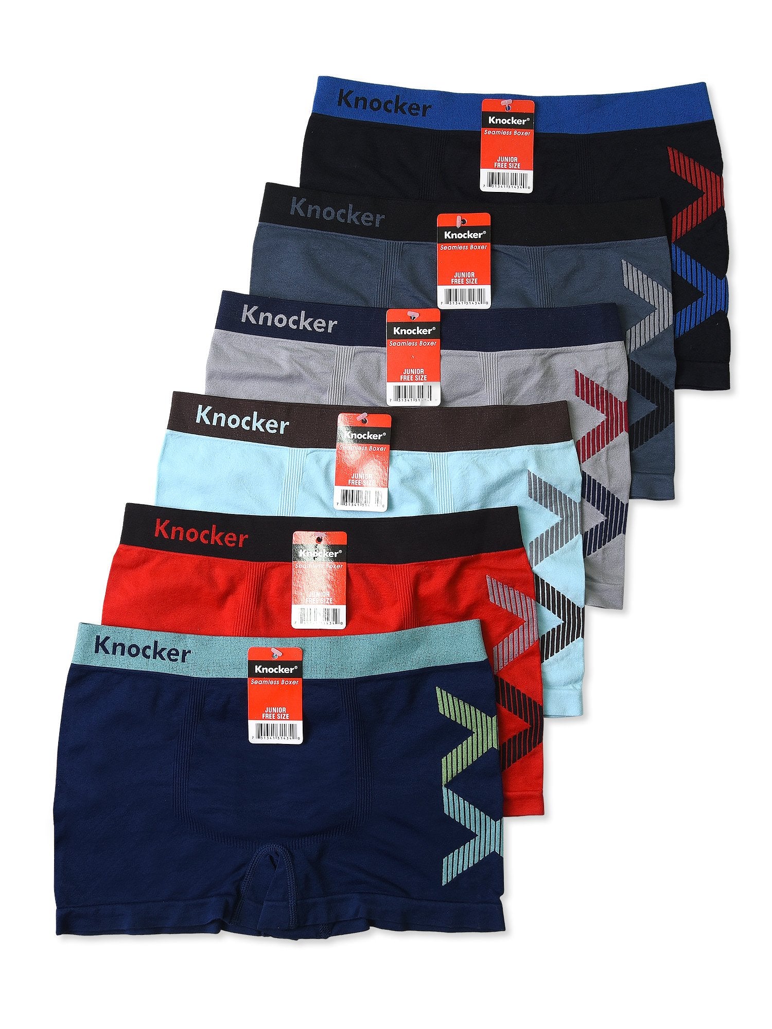 Boy's Junior Pack of 6 Seamless Nylon Boxer Briefs Sets –