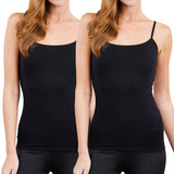 Juniors & Girls Basic Adjustable Spaghetti Strap Cropped Camisole Tank Top with Inner Shelf Bra