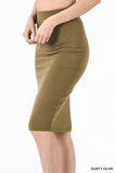 Plus Size Premium Cotton Basic Bodycon Knee Length Midi Office Pencil Skirt