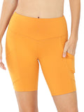 Zenana Plus Size Yoga Running Compression Exercise Exercise Biker Shorts with Side Pockets