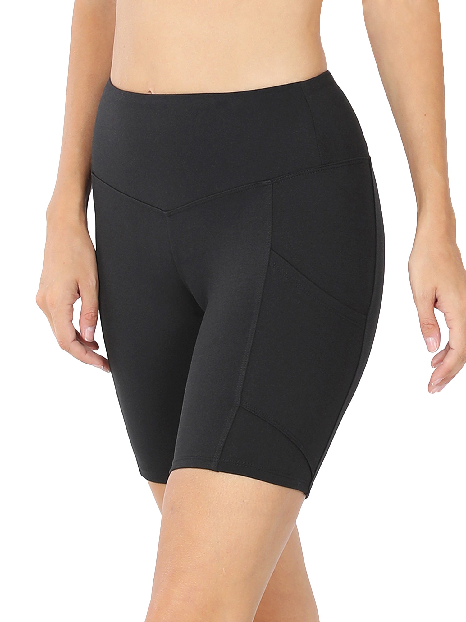 Women's Compression Biker Shorts - Running, Fitness, Yoga, Black