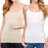 Juniors & Girls Basic Adjustable Spaghetti Strap Cropped Camisole Tank Top with Inner Shelf Bra