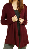 Women Classic Open Front Rayon Drape Lightweight Cardigan