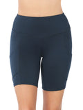 Zenana Plus Size Yoga Running Compression Exercise Exercise Biker Shorts with Side Pockets
