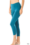 Women Plus Size Premium Cotton Mid-High Waist Capri Leggings