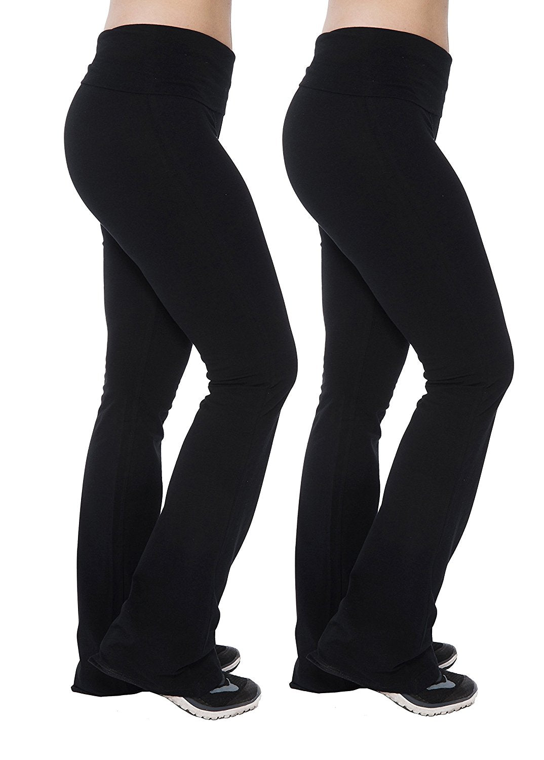 Women’s Fold-Over Waistband Flared Boot Leg Yoga Pants