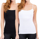 Juniors & Girls Basic Adjustable Spaghetti Strap Cropped Camisole Tank Top with Inner Shelf Bra
