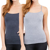 Juniors & Girls Basic Adjustable Spaghetti Strap Cropped Camisole Tank Top with Inner Shelf Bra