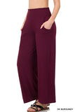 Zenana's Plus Smocked Wide Waistband Flared Bottom Casual Lounge Pants