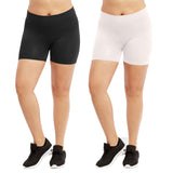 Plus Size Women's Ribbed Waistband 12" Biker Workout Running Seamless Shorts