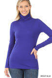 Plus Size Microfiber Mockneck Turtleneck Long Sleeve Lightweight Tee Shirt Top