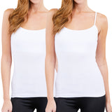 Juniors & Girls Basic Adjustable Spaghetti Strap Cropped Camisole Tank Top with Inner Shelf Bra