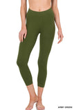 Women Plus Size Premium Cotton Mid-High Waist Capri Leggings