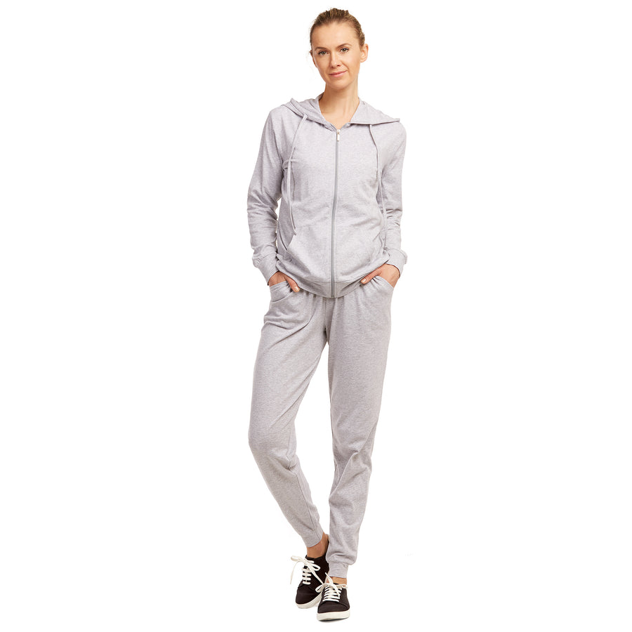 Women's Lightweight Cotton Jogger Pants and Zip-UP Hoodie Tracksuit Se –