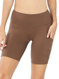 Zenana Plus Size Yoga Running Compression Exercise Exercise Biker Shorts with Side Pockets
