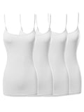 Womens & Juniors Basic Solid Long Length Adjustable Spaghetti Strap Camisole Tank Top (S-L)