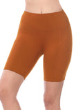 Zenana Plus Size Yoga Running Compression Exercise Exercise Biker Shorts with Side Pockets