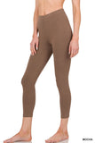Women Plus Size Premium Cotton Mid-High Waist Capri Leggings