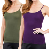Juniors & Girls Basic Adjustable Spaghetti Strap Cropped Camisole Tank Top with Inner Shelf Bra