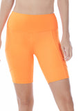 Zenana Plus Size Yoga Running Compression Exercise Exercise Biker Shorts with Side Pockets