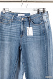 Women's Side Slit Open Light or Medium Denim Pants Jeans