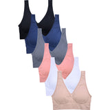 6 Packs of Sofra Women's Seamless Onesize Workout Fitness Gym Sports Bra